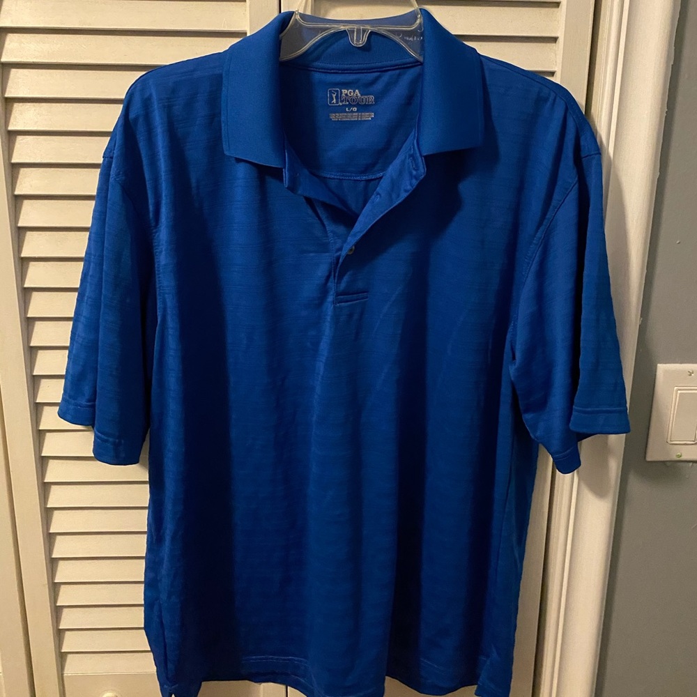 PGA tour large polyester blue polo